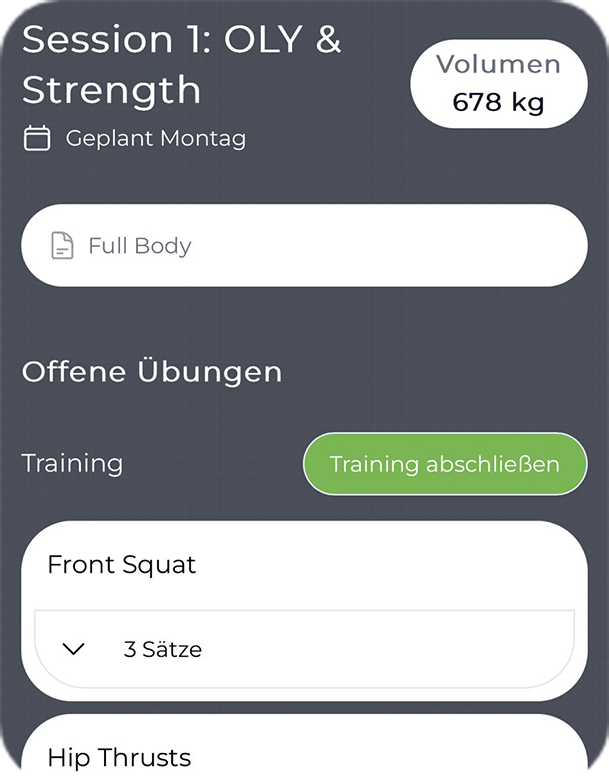 Trainingsvolumen: <strong>laufend im Blick</strong>